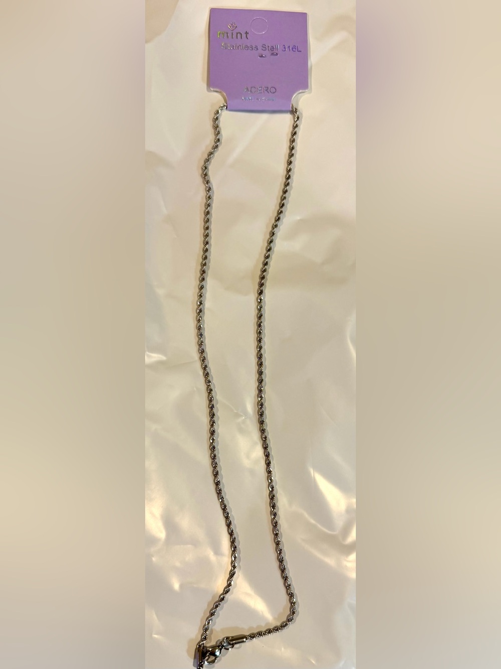 Stainless Steel 22” Rope Chain Necklace | Hypoallergenic